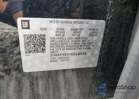 2019 Cadillac Cts z USA, uszkodzony, nr VIN 1G6AP5SX7K0140110